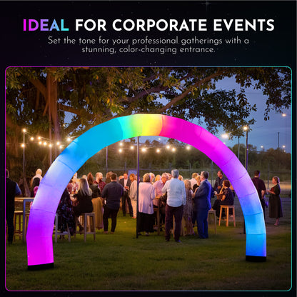 Inflatable Color Changing Arch 9' x 15' x 18", Sand Bag Base, 4 Modes, Color Changing LEDs